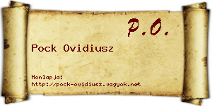 Pock Ovidiusz névjegykártya
